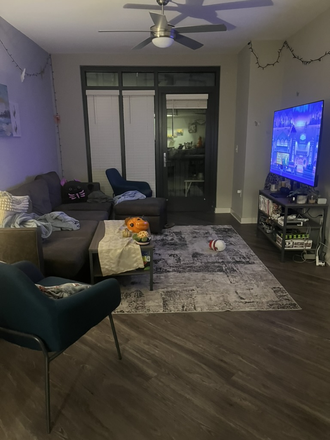 living room and balcony - Lease Takeover at the Standard (South Campus UMD) for January - July 2026! Apartments