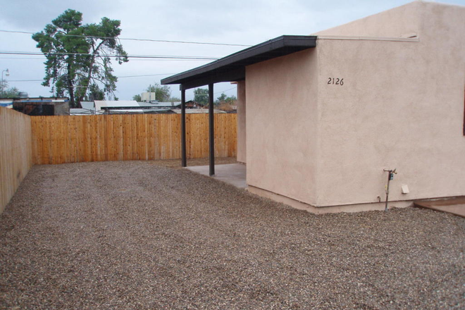 Inside gate / enclosed yard with porch - QUIET 2 BEDROOM 2 BATH CENTRAL TUCSON Duplex