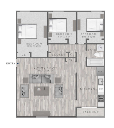 3 BEEDROOM FLOORPLAN - 3BD Apartment in Allston