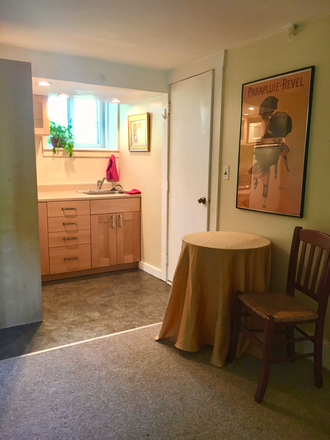 small table or have a larger drop leaf table and chairs - studio apt in quiet, safe neighborhood. Utilities included: wifi, heat, electricity, and laundry