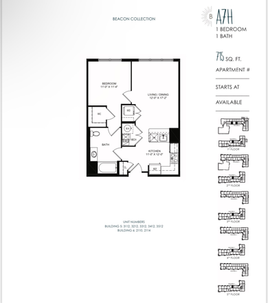 Floorplan - Summer Sublet Waterfront 1 Bedroom Apartment
