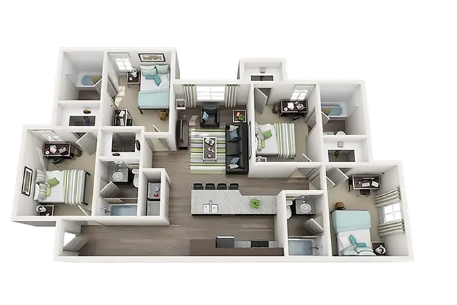 The bedroom being listed is on the bottom right of this floor plan. - Millennium One Apartments