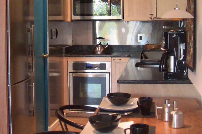 Dining table set for two - Fully Furnished, Sunny Studio w/ Tree Top View Condo