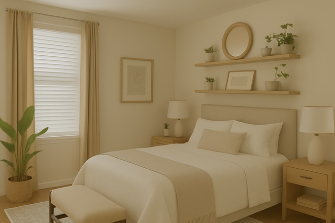 Staged bedroom - Two blocks from VUMC! 786 sq ft one bedroom