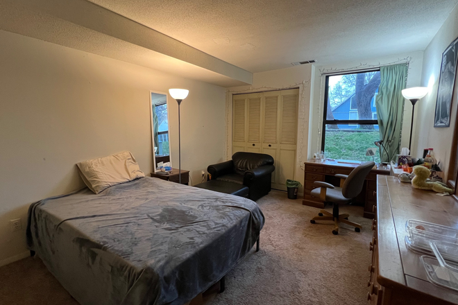Bedroom view from the door, all furniture will be retained. - Private furnished bedroom in 2B1B -  summer sublet, opportunity to renew yearly lease