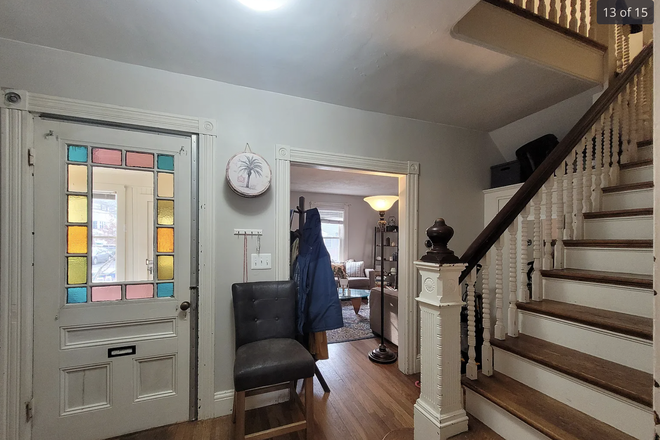 looking at the mud room and living room and stairs to the 2nd floor - July/August lease takeover, possible Sept renewal Duplex