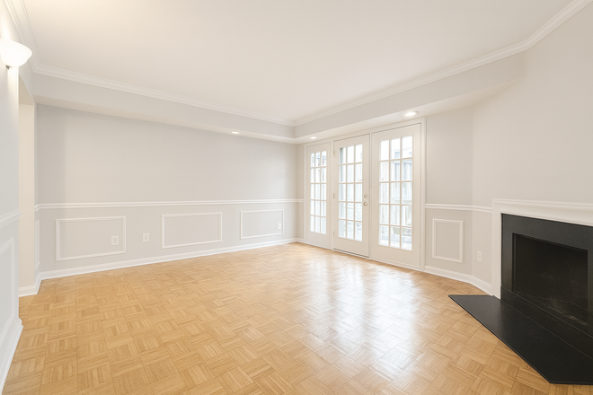 Spacious living room with working fireplace! - Charming 1BR/1BA apartment in Prime Chevy Chase, NW DC