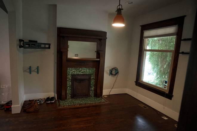 fireplace - One private bedroom + shared common space in Highland Duplex