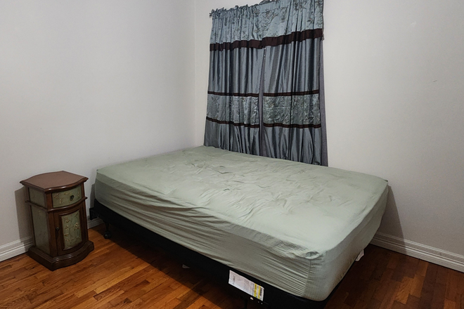 queen bed, and night stand in frame. - private rental