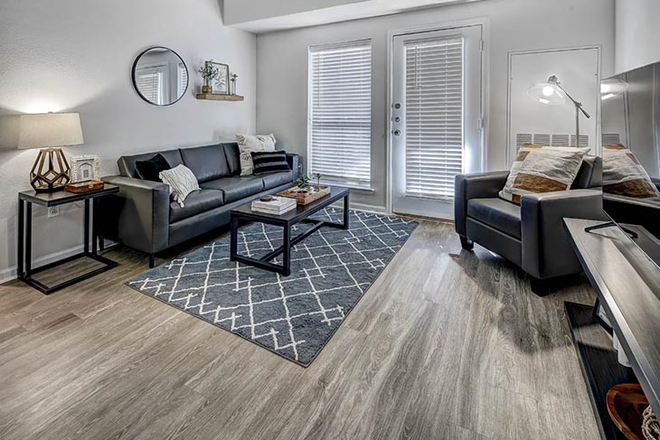 Living room, comes with coach, chair, coffee table, TV stand, and side table - Private Bedroom and Bathroom, Close to campus, Fully Furnished