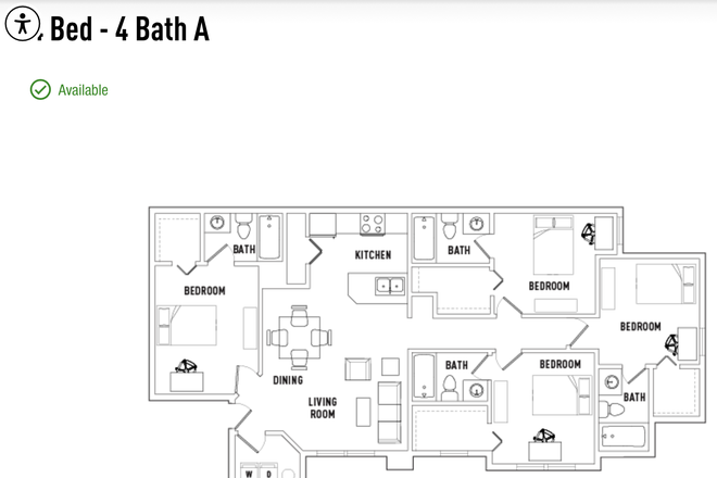 4x4 A - Looking for 3 other roomates to share a 4x4 apartment!