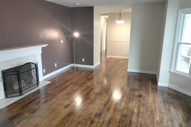 Living room and fireplace - Indian Trail House