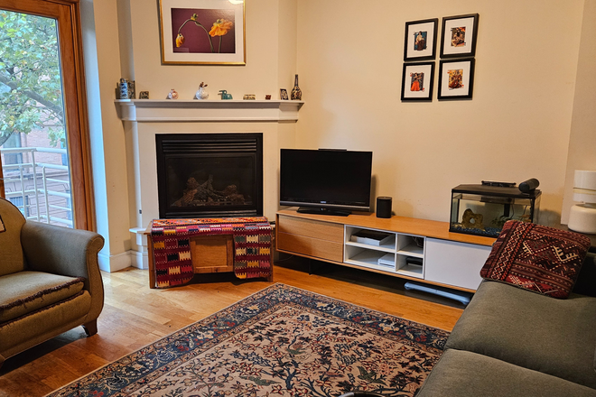 Living room - carpet has changed since this photo - Sunny, spacious Harlem apartment with excellent amenities