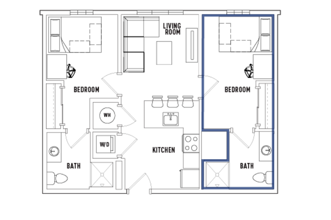 Floor Plan - [Lease Takeover] The Ridge - 2B2B Deluxe
