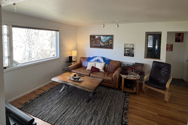 Living room + record player - *SPRING SUBLET* Marine St. Apartment *Base of the Hill* & 3 min from Pearl/5 min from Campus