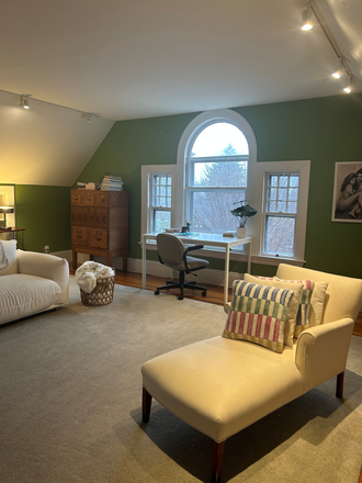Living Room with Palladium Window - One Bedroom Spacious Apt. for Single Tenant, short walk to BC Campus
