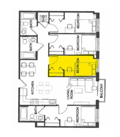 Floor plan - Muinzer Close to Campus Apartments