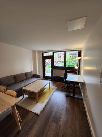 Living Room - Furnished 1BR/1BA at 1 SFP | Patio | New Furniture | Steps from HBS | May 15–Aug 15 Apartments