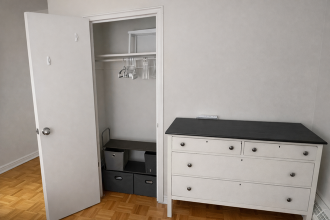Bedroom A: $955 Private room with Double sized bed - Private room for rent in a shared apartment at Roehampton Avenue