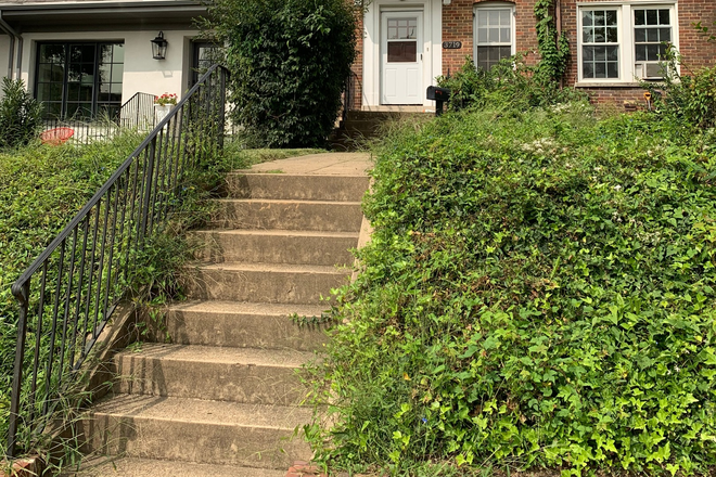 Reservoir Road Exterior - 3719 Reservoir Road, NW, 4 story townhouse, on bus route, 5BR, 3BA