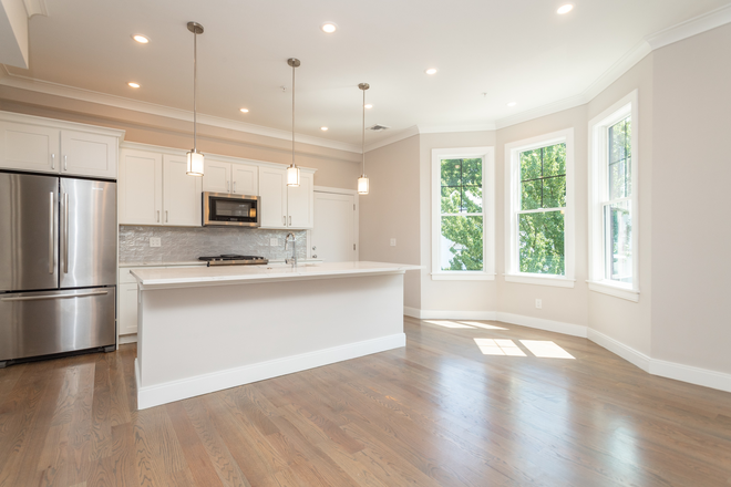kitchen view - beautiful 4 bed 2 bath apartment in JP available Sept 1
