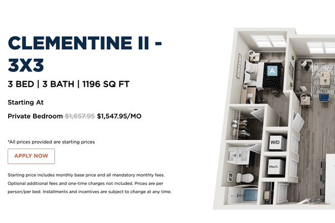 Floorplan - You can choose Bedroom A/B - Standard at Four Corners