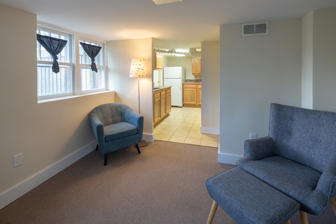 Living Room & Kitchenette - 1 BR 1 BA Ardmore Apartment For Rent