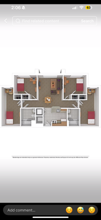 Bedroom is on right - South campus commons building 1 Apartments