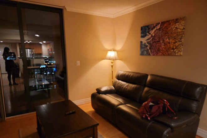 Tastefully furnished living room designed for relaxation and comfort. - Prime Downtown Location – Quick 7-Min Drive to UMB Condo