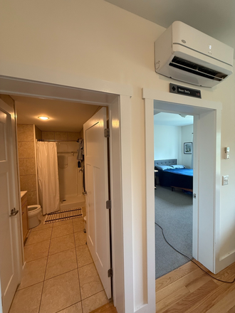 bedroom and bathroom side by side - Spring 2026 Sub – Private Bed + Bath, 0.5 Mile to Campus and Downtown Apartments