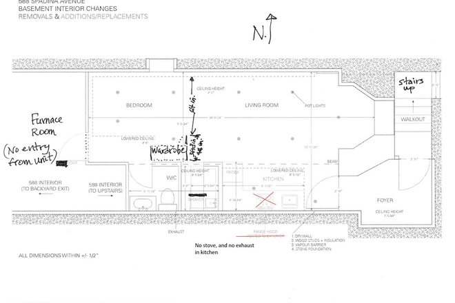 Floorplan - Fully Furnished Basement Studio all utilities included sublet $1900/mo - 1YR / 8MO LEASE NO RENEWAL