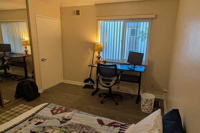 Bedroom, Angle 2 - Campus Village Apartments