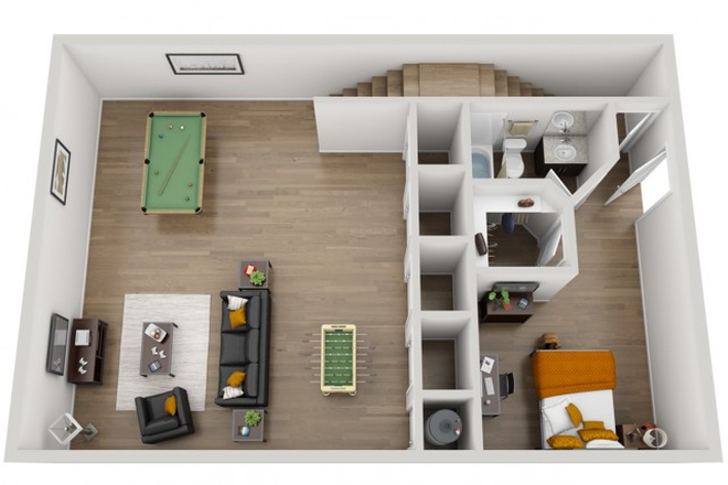 Sublet bedroom & basement. Floor plan is not exact. - Knox Ridge, Summer Sublet