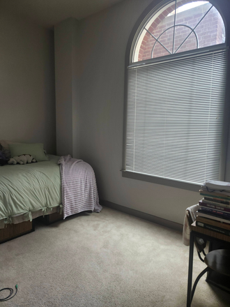 bedroom with desk and window - The Academy on Charles
