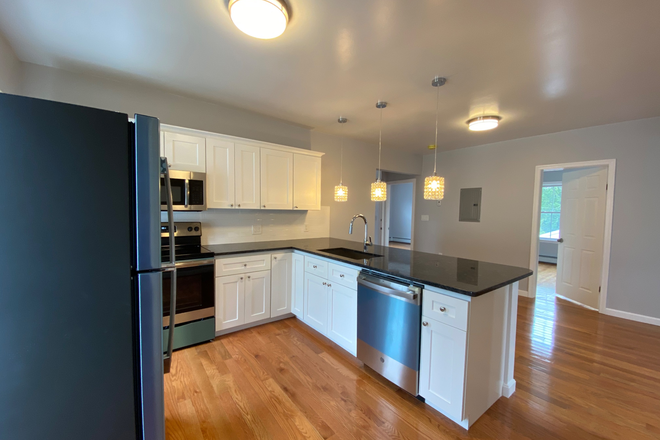 Kitchen - Air Conditioned private bedroom in a remodeled modern apartment Near Harvard Allston Campus
