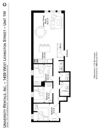 Spacious layout - Large 3 bedroom apartment steps from West Campus and Medical District