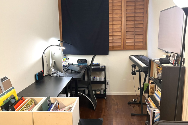 Bedroom - A private furnished bedroom will be available from March 20 in a shared apartment near ArtCenter