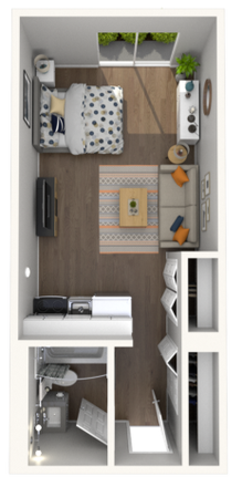 Studio Apartment Floor Plan - The Tower