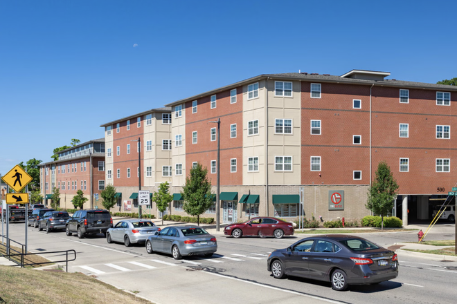 Exterior of the building, right across from campus and a 10 minute walk from Grand River Ave - The Gates