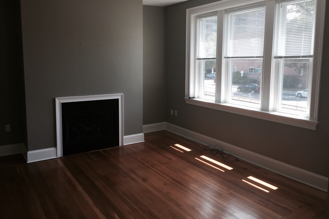 Living room with fireplace - Gorgeous 2BR/2BA w/garage parking, convenient to MBTA, BC, Harvard, MIT Condo