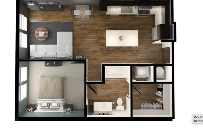 1B1B Unit Floor Plan (747 sq ft.) - Alloy Apartment 1B1B Available for Lease Take Over (11/30~)