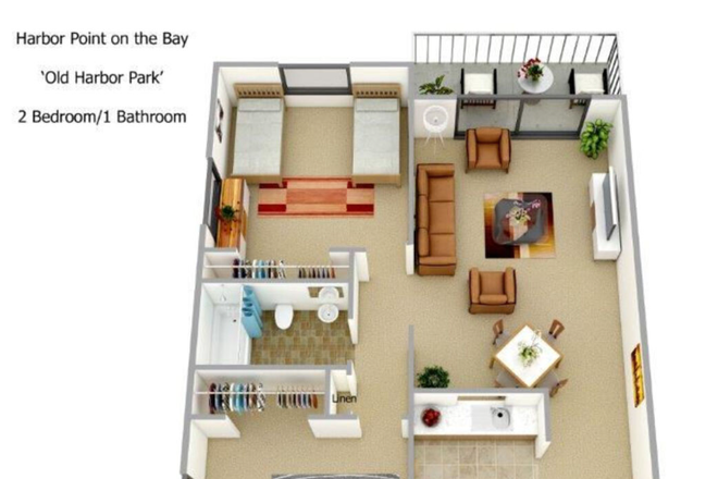 Room Available in 2BD/1BA Apartment at Harbor Point on the Bay – Available 9/30 - Spacious Room in 2BD Apartment – Harbor Point on the Bay | Sept 30 Move-In