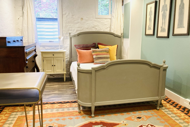 Bedroom - Furnished Boho Chic Space in Historic House on Uni Hill, Private Entrance, 2 Rooms & Wet Bar 740sqft