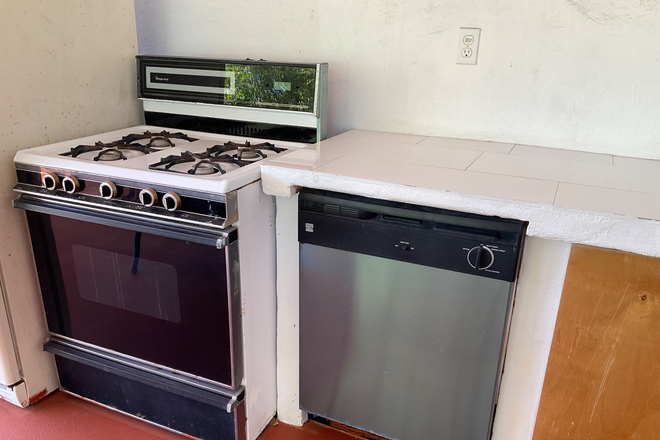 There is a full kitchen in the patio. - Quiet rental