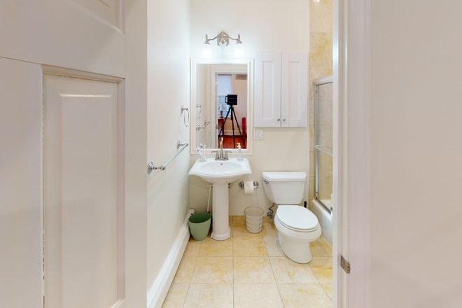 bath on second  level - Stunning, newly renovated three-level townhouse with parking 7 minute walk to Harvard Yard