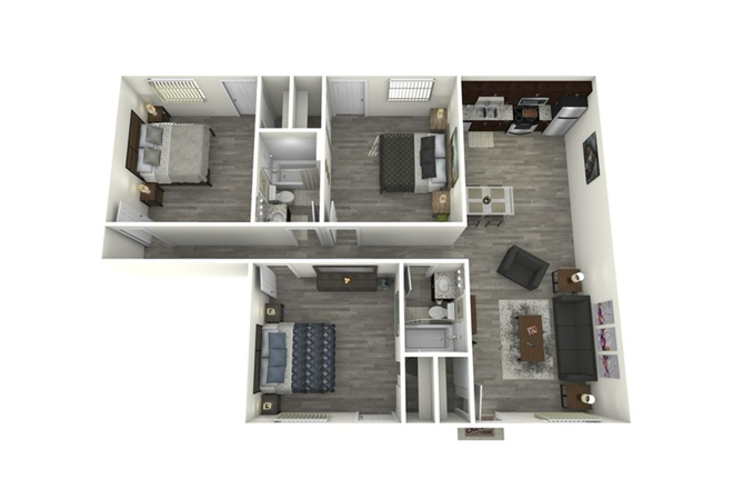 Floor Plan - (Female Only Unit) U at Park Apartments, Furnished, Close to Campus, Febuary Rent Free