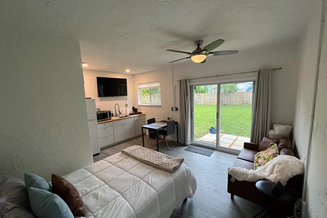 Inside View from Bed Perspective - Spacious Efficiency -- Conveniently Located 4 Blocks from UM House