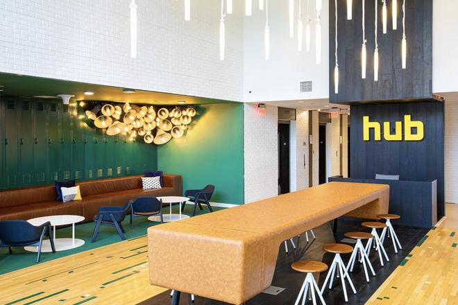 Lobby - Hub East Lansing Apartments Summer 2026