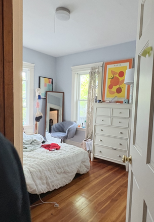 bedroom (with door to balcony & lots of natural light) - Furnished, Private Bedroom Near Tufts/Davis Square/Green+Red Line/Cambridge/Boston