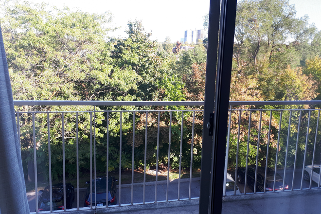 Balcony, parking area - One bedroom, furnished Condo